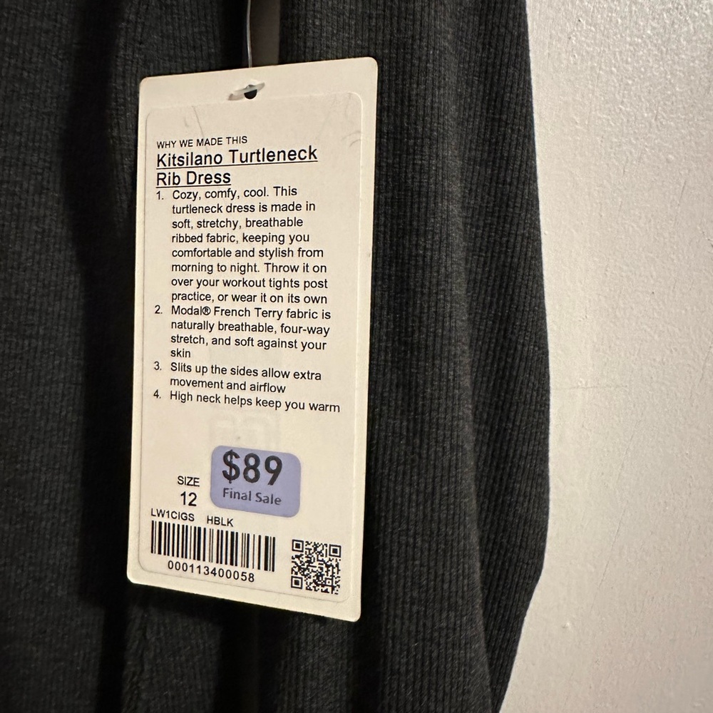 Kitsilano Turtleneck Rib Dress Black Size 12 | NWT $89 - Picture 2 of 3